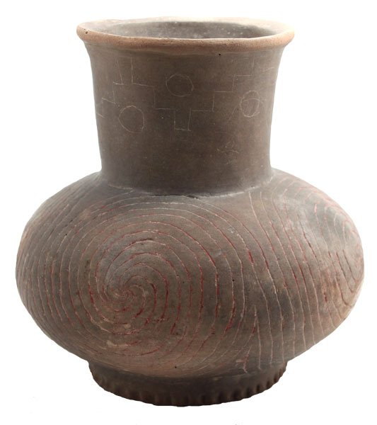 32. 6 1/2” H. Engraved Bottle. Brooks Site. Berner,: 32. 6 1/2” H. Engraved Bottle. Brooks Site. Pemiscott Co, MO. Has engraving around neck as well. Ex-Strange, John Berner, Bill Rowlett. Solid, fine