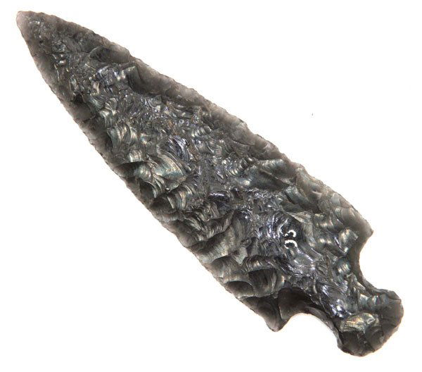 52. 4 7/8” Stemmed Obsidian Point. CA. Ex- Irwin.: 52. 4 7/8” Stemmed Obsidian Point. CA. Ex- Irwin. COA