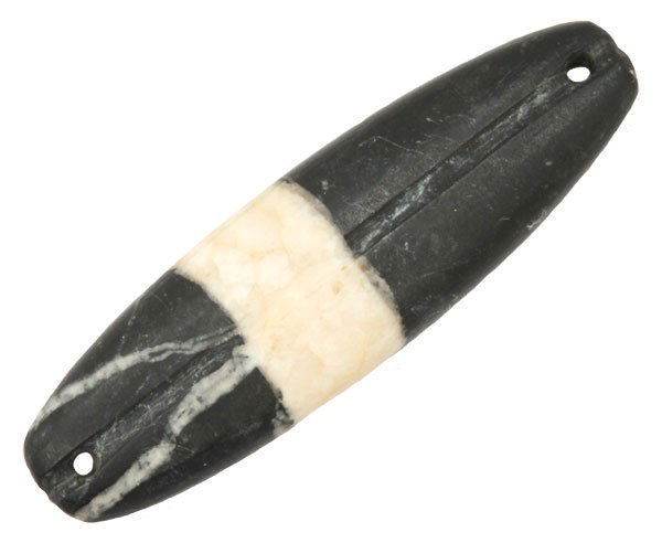 120. 4 1/4” PreColumbian Gorget. Lavender Quartz: 120. 4 1/4” PreColumbian Gorget. Lavender Quartz with stripe