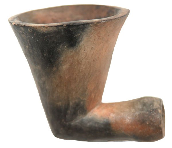122. 2 1/2” Mississippian Funnel Pipe. AL. Pictured.: 122. 2 1/2” Mississippian Funnel Pipe. Montgomery Co, AL. Slight rim rest. Pictured in 2005 #1 Prehistoric American
