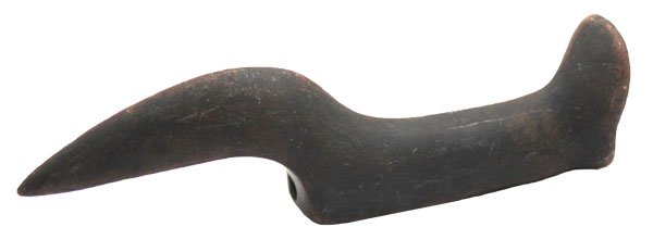 279. 5” Slate Birdstone. Found 1962. Ex-Roos Perino: 279. 5” Slate Birdstone. Found 1962. Dark, stained slate. No damage. Ex-Roos, Putty. Perino COA