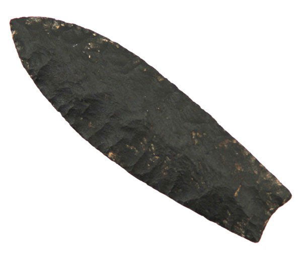 386. 3 1/2” Agate Basin. Superb flaking. Davis G10: 386. 3 1/2” Agate Basin. Arkansas. Superbly flaked, jet black example. Fine Paleo workmanship. Davis G10 COA