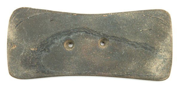 406. 5 3/8” Tennessee Slate Gorget. Knox Co, TN.: 406. 5 3/8” Tennessee Slate Gorget. Knox Co, TN. Large and well made. Davis COA