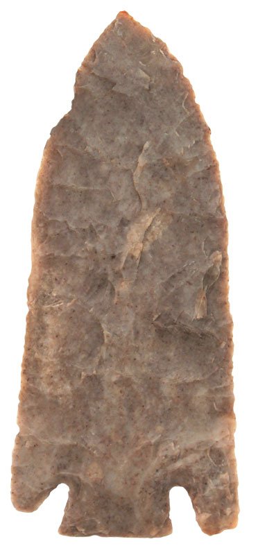 4 1/4" Lost Lake Point: 4 1/4" x 1 3/4" Lost Lake. High grade KY Hornstone. Rough area on back