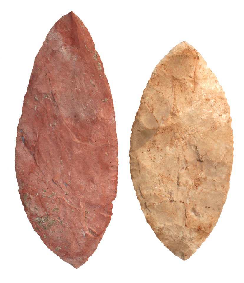 Two Mayan Blades (5" & 5 3/4"). Mexico. Thin: Two Mayan Blades (5" & 5 3/4"). Mexico. Thin