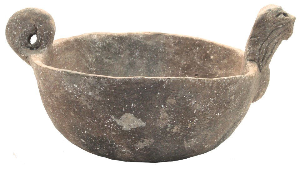 8 7/8" Cat Serpent Bowl. Miss Co, AR. Some restoration: 8 7/8" Cat Serpent Bowl. Miss Co, AR. Some restoration