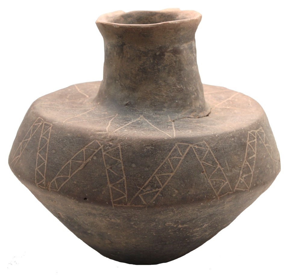 7 1/4" D. Engraved Jar. Perry Co, AR. Pictured: 7 1/4" D. Engraved Jar. Perry Co, AR. Solid bowl, neck and rim repair. Furr Brothers. Pictured in Collectors (Ballinger, p158)