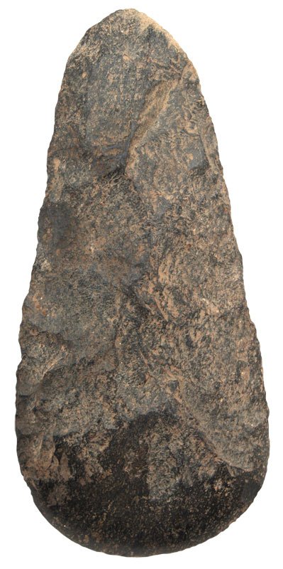 4 7/8" Black Flint Celt. AR. Well made. Hathcock: 4 7/8" Black Flint Celt. AR. Well made, good polish. Hathcock