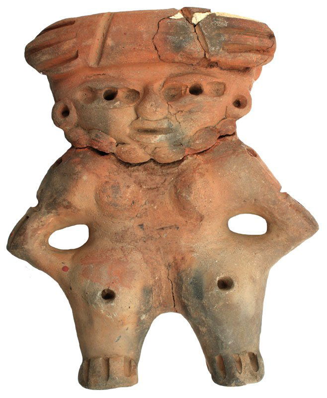 Pair of Stone Pre-Columbian Figures. Hathcock: Pair of Stone Pre-Columbian Figures. 8 1/2" H. MX. Glued. Roy collected these in 1962. Hathcock