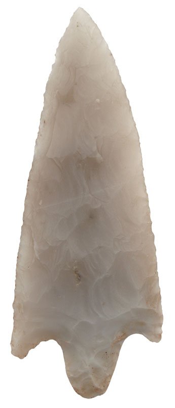 5 1/2" Gary. AR. Translucent. Pictured. Hathcock: 5 1/2" Gary. AR. High grade translucent Novaculite. Thin, very well made. Pictured in Legends of Prehistoric Art (p123). Can also be seen on Roy's shelf in WW#5, p78. Hathcock