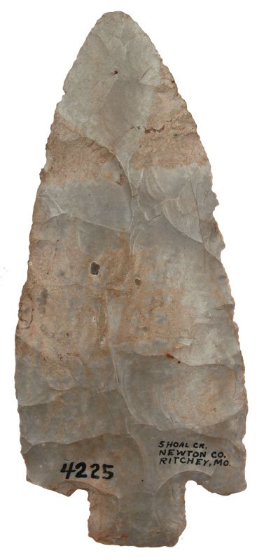Large 5 1/2" Stemmed Blade. Newton Co, MO. Hathcock: Large 5 1/2" Stemmed Blade. Newton Co, MO. Hathcock