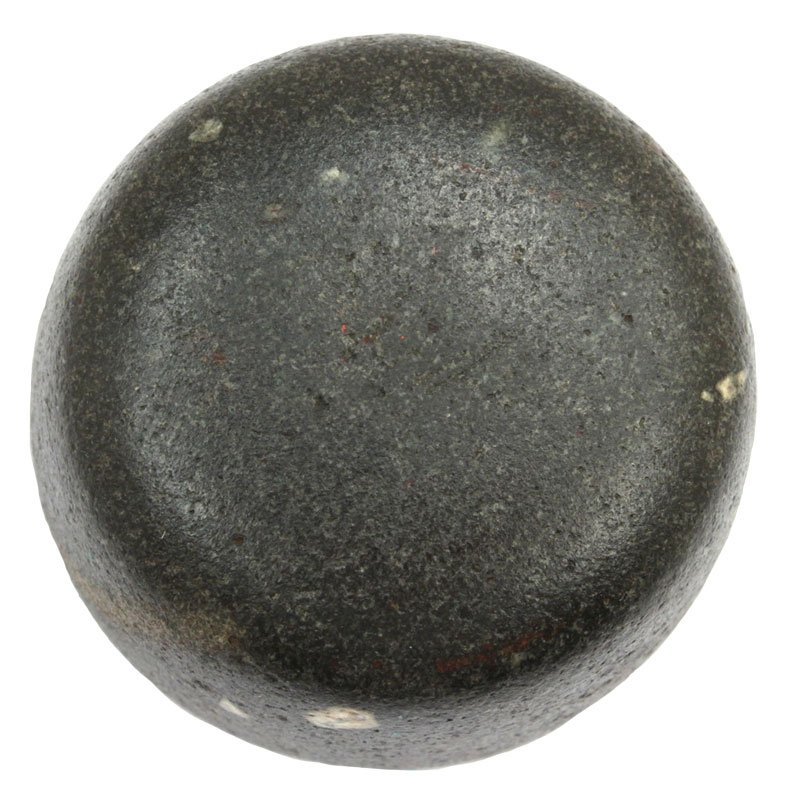 2 1/16" Flat Bottom Poprhyry Discoidal. TN. Stroud,: 2 1/16" Flat Bottom Poprhyry Discoidal. Meigs Co, TN. Very nice, small nick on bottom edge. Ex-Tom Davis, Dan Stroud, Richard Lyles. Nice