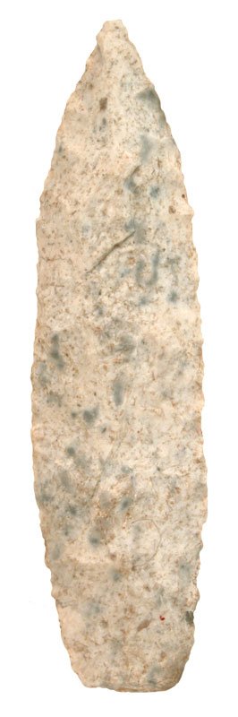 4" Lance. MO. Blue speckled Boone Chert.: 4" Lance. MO. Blue speckled Boone Chert. Ex-Leslie Hills