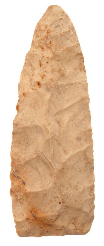 3 1/2" Archaic Knife. Ex-Leslie Hills: 3 1/2" Archaic Knife. Ex-Leslie Hills. Burlington, lateral flaking