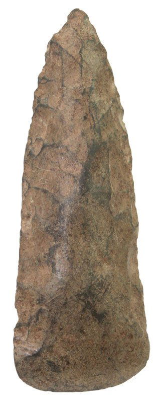 Arkansas Adz. Pitkin Chert. Davis COA: 4 1/8" Adz. Pope Co, AR. Great use polish. Black Pitkin Chert. Davis G9 COA