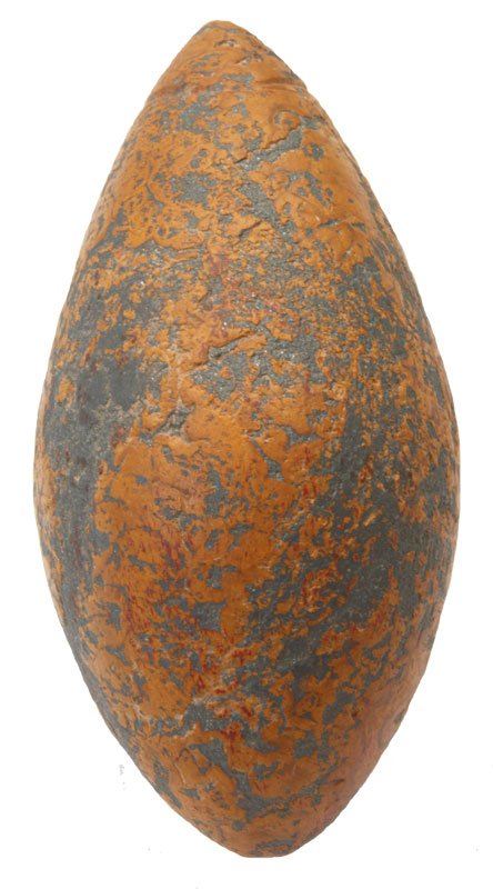 Grooved Plummet. MO. Colorful. Davis COA: 2 5/8" Grooved Plummet. MO. Colorful form of Hematite. From the Davis "color frame". Davis G10 COA