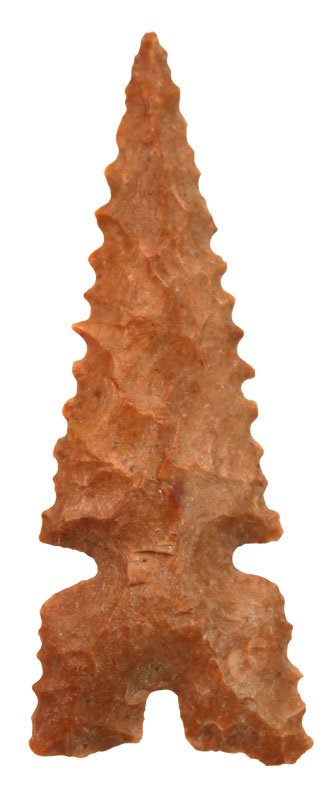1 1/4" Cahokia Point. Davis COA: 1 1/4" Cahokia Point. St. Louis Co, IL. Woodford Chert. Davis G10 COA