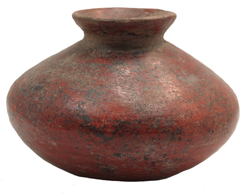 5" Globular Redware Bowl, indented base, flaring rim.: 5" Globular Redware Bowl, indented base, flaring rim. Nayarit. MX. 100 BC to 500 AD. PreColumbian