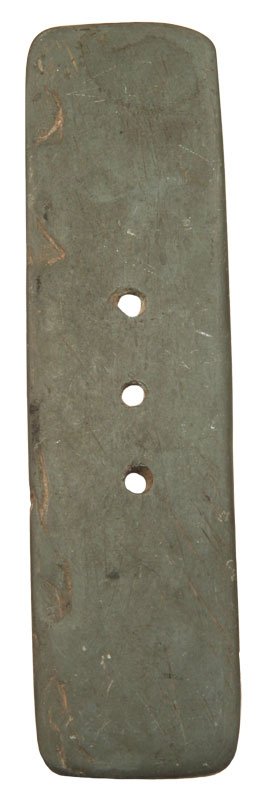 6 1/4" 3-Hole Gorget. IN. Ex-Dr. Bunch, Wilbur: 6 1/4" 3-Hole Gorget. IN. Ex-Dr. Bunch, Wilbur Cunningham