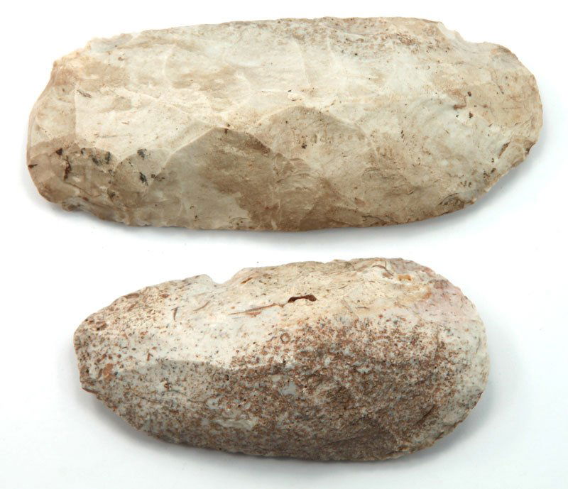 2 Flint Adz. Longest 5 1/4". Quincy, IL: 2 Flint Adz. Longest 5 1/4". Quincy, IL