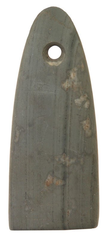3 1/2" Slate Pendant. Preble Co, OH. Base salvaged.: 3 1/2" Slate Pendant. Preble Co, OH. Base salvaged. Ex-A.T. Wehrle (542-W)