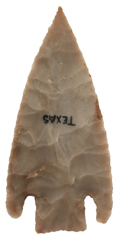 3 1/8" Base Tang Point. Southwest Texas. Ex-C.W.: 3 1/8" Base Tang Point. Southwest Texas. Ex-C.W. Cooperider. Earl purchased in 1950. Very thin and well made.