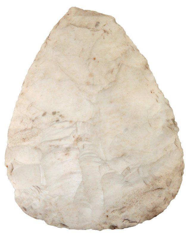 4 1/4" North Blade. Morgan Co, IL. From the Dr. Bunch: 4 1/4" North Blade. Morgan Co, IL. Earl and his Father acquired at the Dr. Bunch sale in the late 1940's. One of a cache of 50. Ding on tip. Glossy white material. Well made