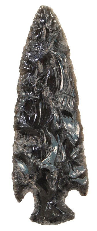 4 1/2" Obsidian Spear Point. Early Tourist trade: 4 1/2" Obsidian Spear Point. Early Tourist trade (early 1900's)
