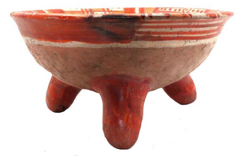 8 1/4" D. Molcajete Tripod with Rattlelegs. Nayarit,: 8 1/4" D. Molcajete Tripod with Rattlelegs. Nayarit, MX. 100 BC to 500 AD. Excellent condition and color. Dockstader 1986 Appraisal. PreColumbian