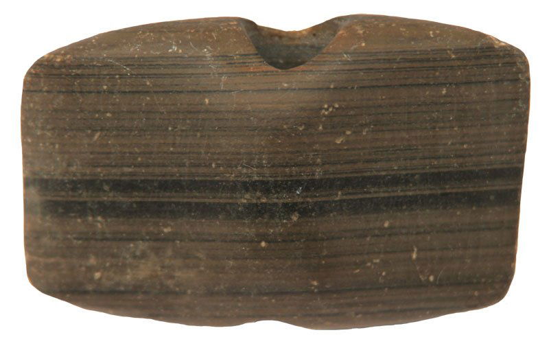 2 5/8" Slate Double Bitted Bannerstone. IN.: 2 5/8" Slate Double Bitted Bannerstone. IN. Ex-Chalmer Lynch