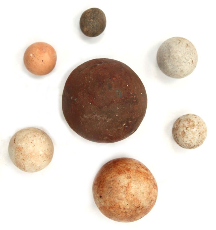 Group of 7 Game Balls. 9/16"-1 3/4". Hathcock: Group of 7 Game Balls. 9/16"-1 3/4". Hathcock