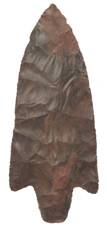 5 3/8" Dickson. Sequoyah Co, OK. Found by Suzy: 5 3/8" Dickson. Sequoyah Co, OK. Found by Suzy Winchester. Thin, very well made. Glossy dark brown material. Hathcock