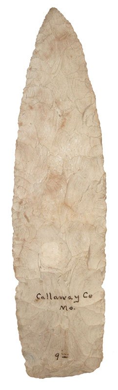 8 15/16" Wadlow. Calloway Co, MO. Ex-Walter Nelson.: 8 15/16" Wadlow. Calloway Co, MO. Ex-Walter Nelson. Nicely shaped example made of high grade Burlington. Putty G10 and Jackson COAs