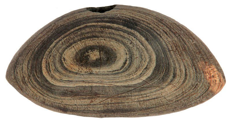 3 11/16" Slate Curved Pick Bannerstone. Ohio. Good: 3 11/16" Slate Curved Pick Bannerstone. Ohio. Good condition. Ex-Fred Geyer