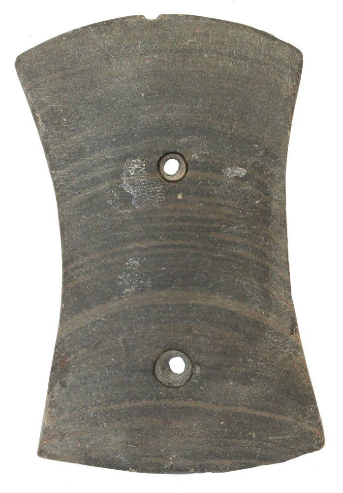 2 11/16" Bi-Concave Gorget.  OH.  Old end rework. (1 of 2)