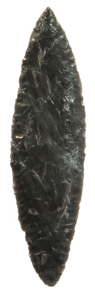 4 5/8" Cascade. Lake Co, OR. Obsidian. Stermer COA: 4 5/8" Cascade. Lake Co, OR. Obsidian. Stermer COA
