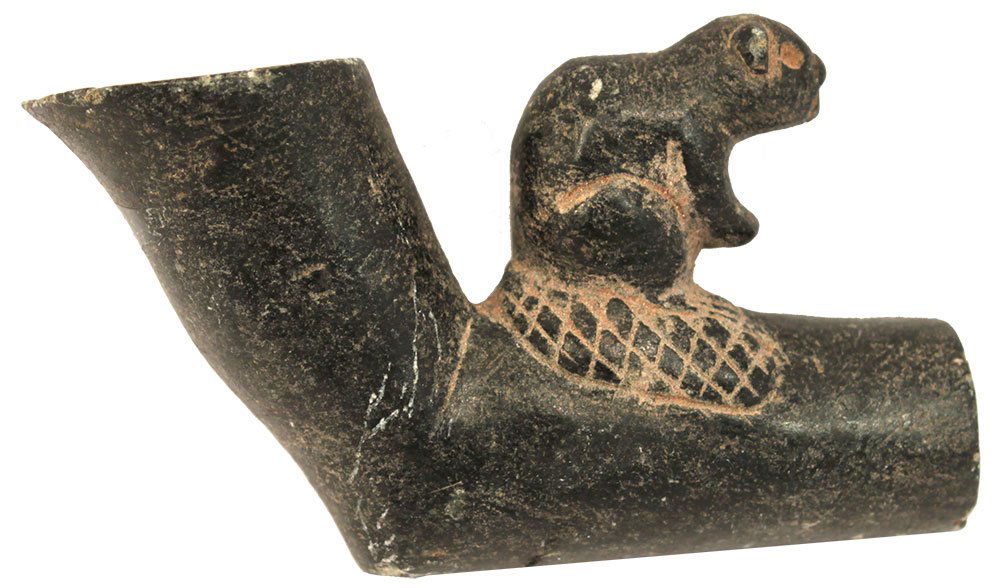 2 3/4" Cherokee Beaver Effigy Pipe.  NC. Older Steatite (1 of 3)
