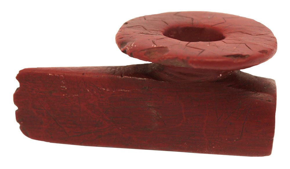 2 7/16" Catlinite Disk Pipe.  Union Co, KY.  Excellent (1 of 2)