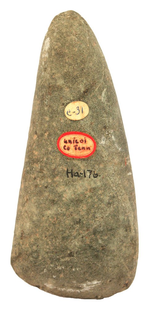 6 1/4" Curved Celt. Unicoi Co, TN. Ex-Doc Hawes: 6 1/4" Curved Celt. Unicoi Co, TN. Ex-Doc Hawes (Ha-176). Lewis McDaniel