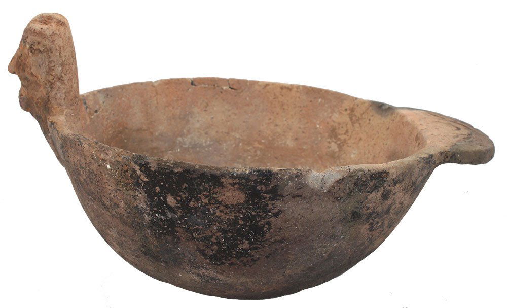 9" D. Bird Effigy Rim Bowl.  Kentucky.  Heavily (1 of 4)