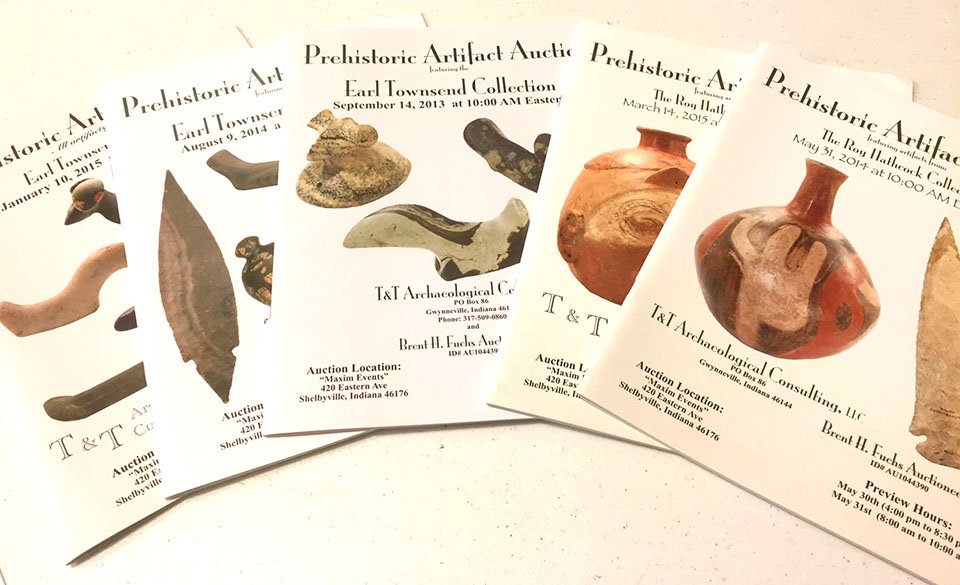 Set of 5 Earl Townsend and Roy Hathcock T&T Auction: Set of 5 Earl Townsend and Roy Hathcock T&T Auction Catalogs with Prices Realized sheets for each auction. Townend 9/14/13, 8/9/14 and 1/10/15 sales. Hathcock 5/31/15 and 3/14/15 sales