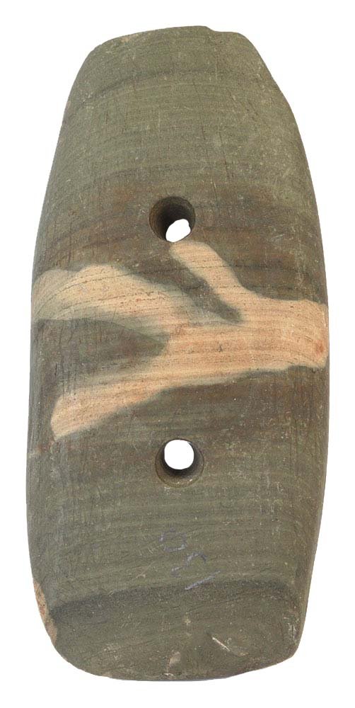 3 3/4" Slate Gorget.  Randolph Co, IL.  Nice "worm (1 of 2)