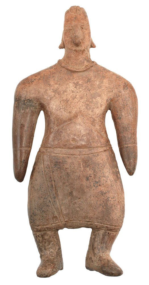 9 1/4" Solid Clay Male Figure.  Colima.  MX.  Very (1 of 2)