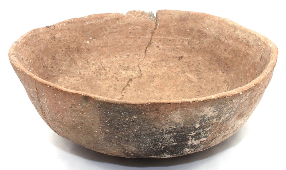 8 1/2" W. Blonde Finish Bowl. Big Eddy Site. AR.: 8 1/2" W. Blonde Finish Bowl. Big Eddy Site. AR. Found 1952. Glued from 2 pieces