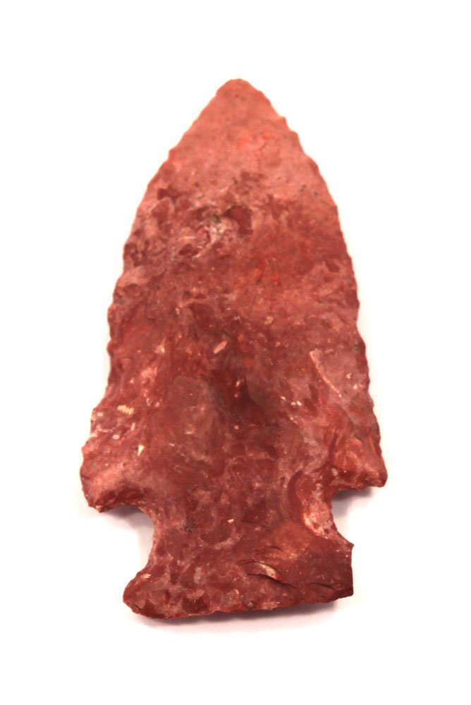 2 7/8" Thebes.  Southern IL.  Vivid red chert (1 of 2)