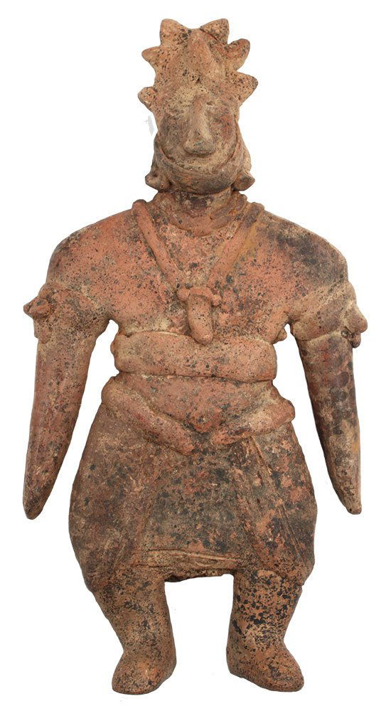 8 1/4" Solid Clay Warrior Figure.  Colima.  MX.  Very (1 of 2)