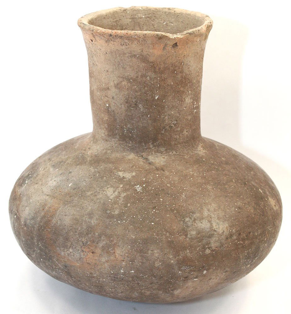 Large 7 3/4" D. Long Neck Mississippian Jar.  New (1 of 2)