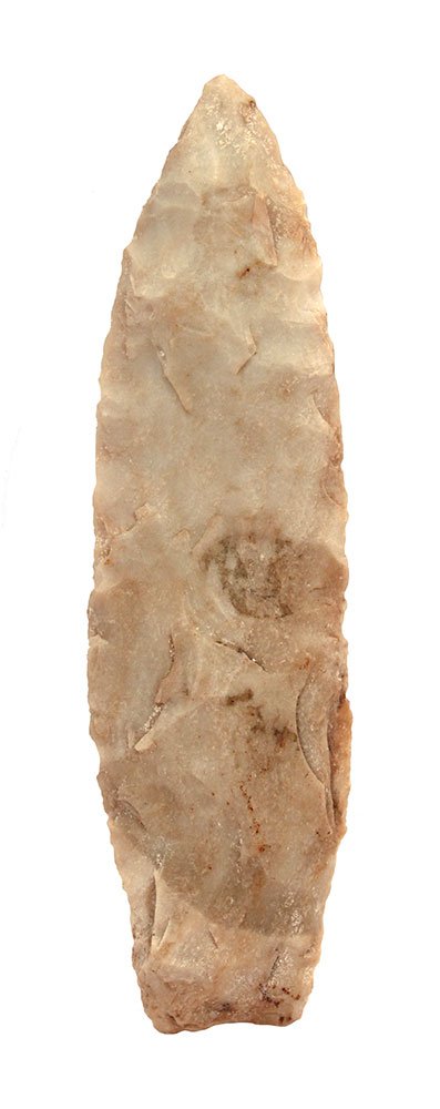 4 1/4" Nebo Hill.  Illinois.  Two tone white chert. (1 of 2)