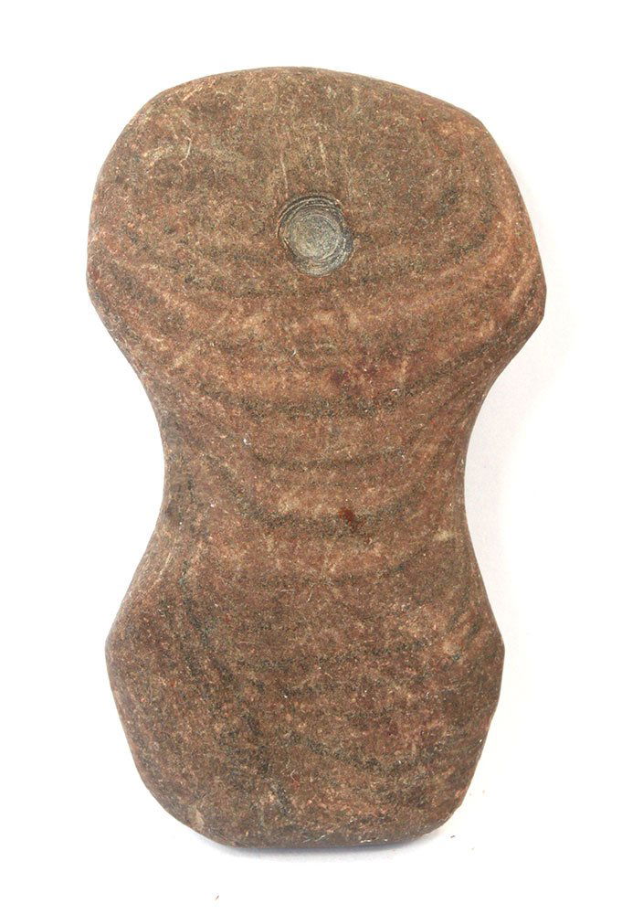 Unusual 2 3/4" Pendant with concave sides.  Banded (1 of 2)