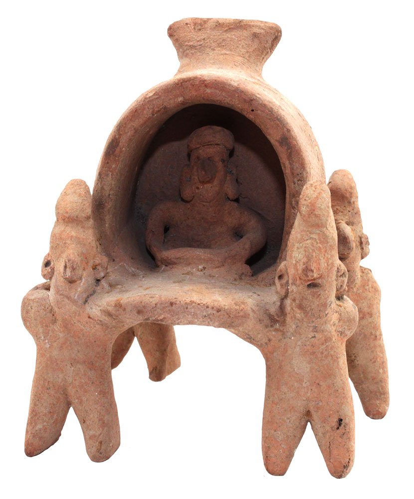 Ceramic Royal Procession.  A royal figure being carried (1 of 2)